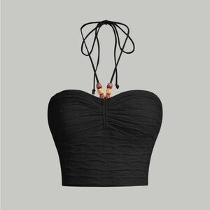 Beachy black beaded top